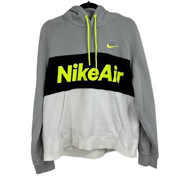 Nike Other - Nike Air Men's Pullover Hoodie Medium White Black Yellow`